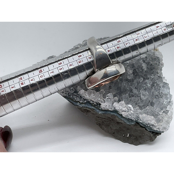 Lot of 3 Silver plated Jewel Toned Glass Ring Sz 7-8 - Picture 2 of 7